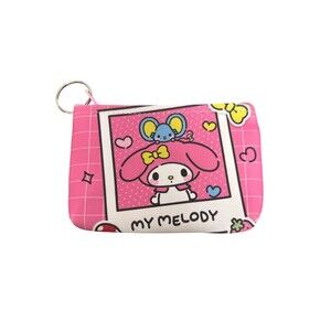 Kawaii Sanrio Character Polaroid Mini Wallet Keychain Coin Purse My Melody Pink